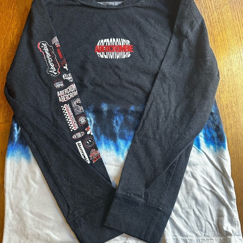 Boys Abercrombie Kids Charcoal Long Sleeve with Red Logo